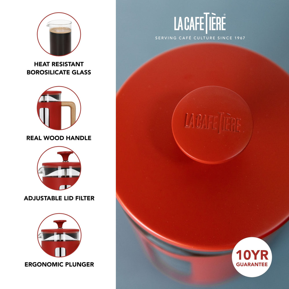 La Cafetière Pisa Red Cafetière - 3 Cup