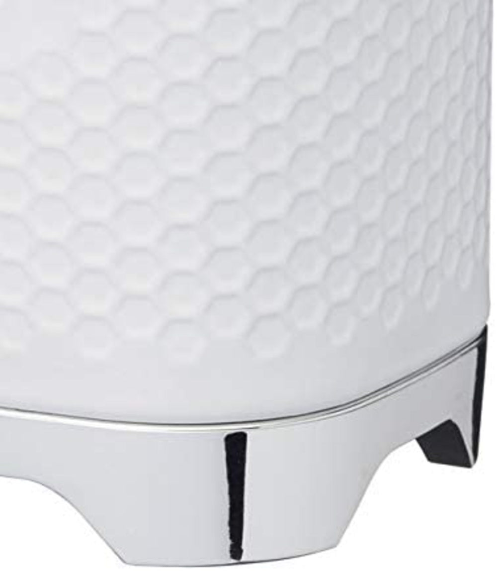 Lovello Retro Tea Canister with Geometric Textured Finish - Ice White
