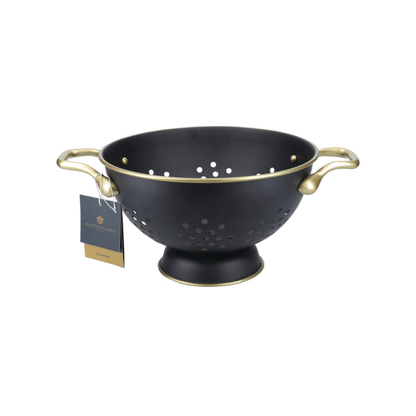 MasterClass 24cm Stainless Steel Matt Black and Brass Colander image 4