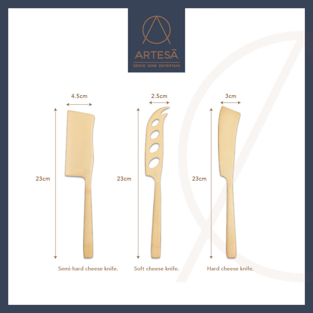Artesá-Piece Set of Brass-Finished Cheese Knives