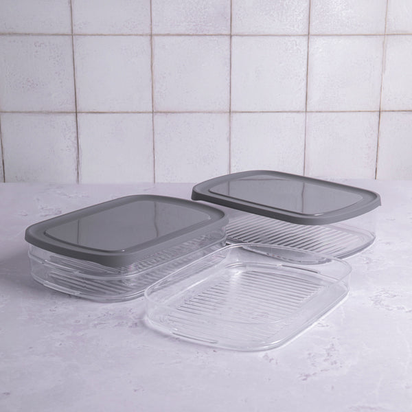 MasterClass 2pc Fridge Storage Set including Cheese Box, 1.7L and Deli Box with 3x Compartments image 2