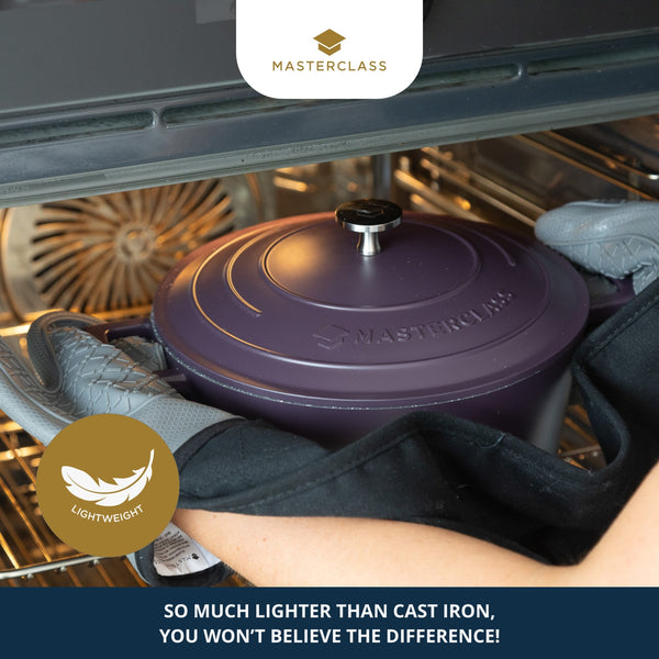 MasterClass Purple Cast Aluminium Casserole Dish, 24cm, 4L image 10