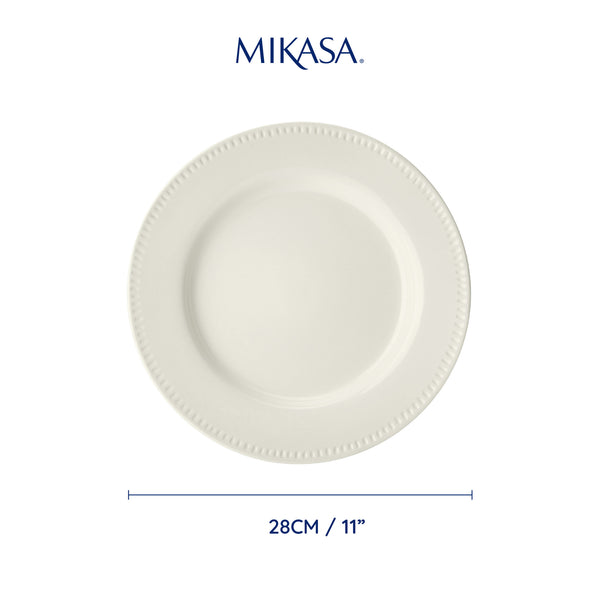 Mikasa Cranborne Stoneware Dinner Plates, Set of 4, 27cm, Cream image 7