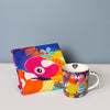2pc Love Birds Tea Set with 370ml Ceramic Mug and Cotton Tea Towel - Love Hearts