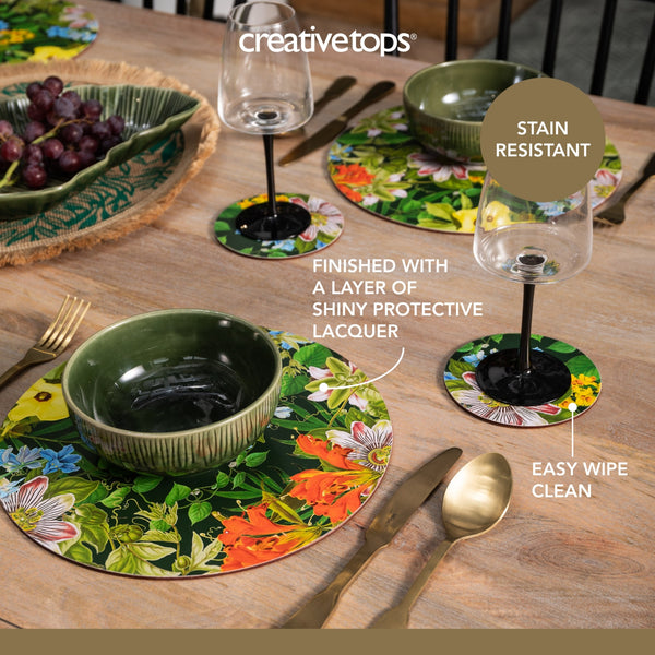 Creative Tops Tropical Floral Set Of 4 Round Placemats, 29 x 29CM image 10