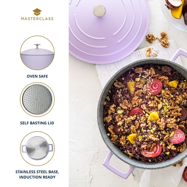 MasterClass Lavender Cast Aluminium Casserole Dish, 4L image 9