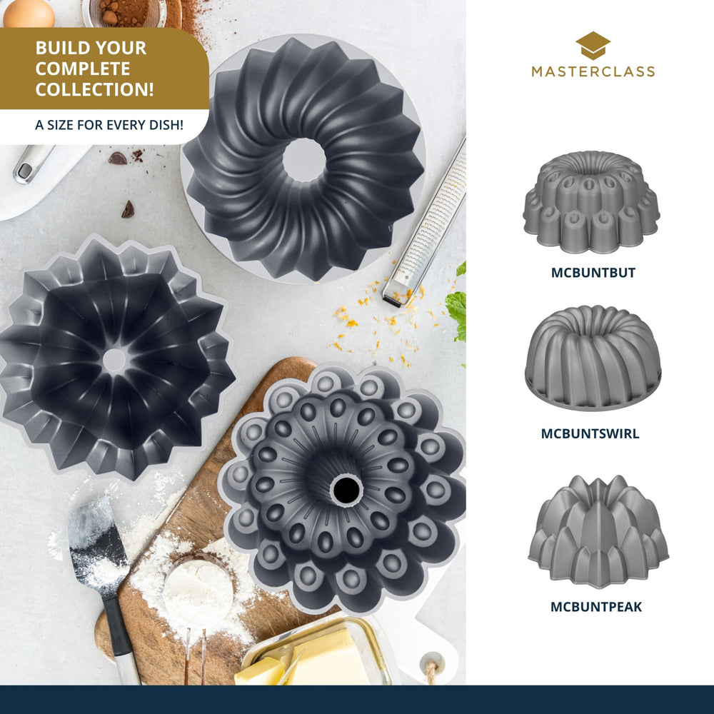 MasterClass Cast Aluminium Decorative Tiered Cake Tin, 24cm