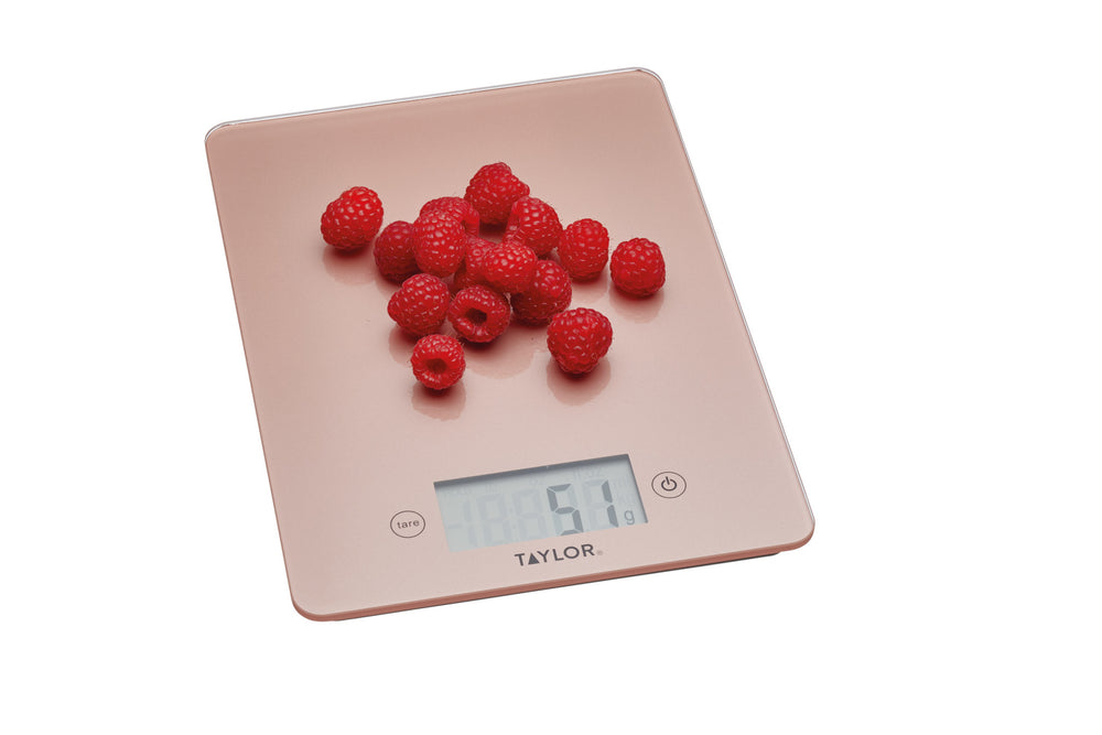 Taylor Pro Glass Digital 5Kg Kitchen Scales - Rose Gold