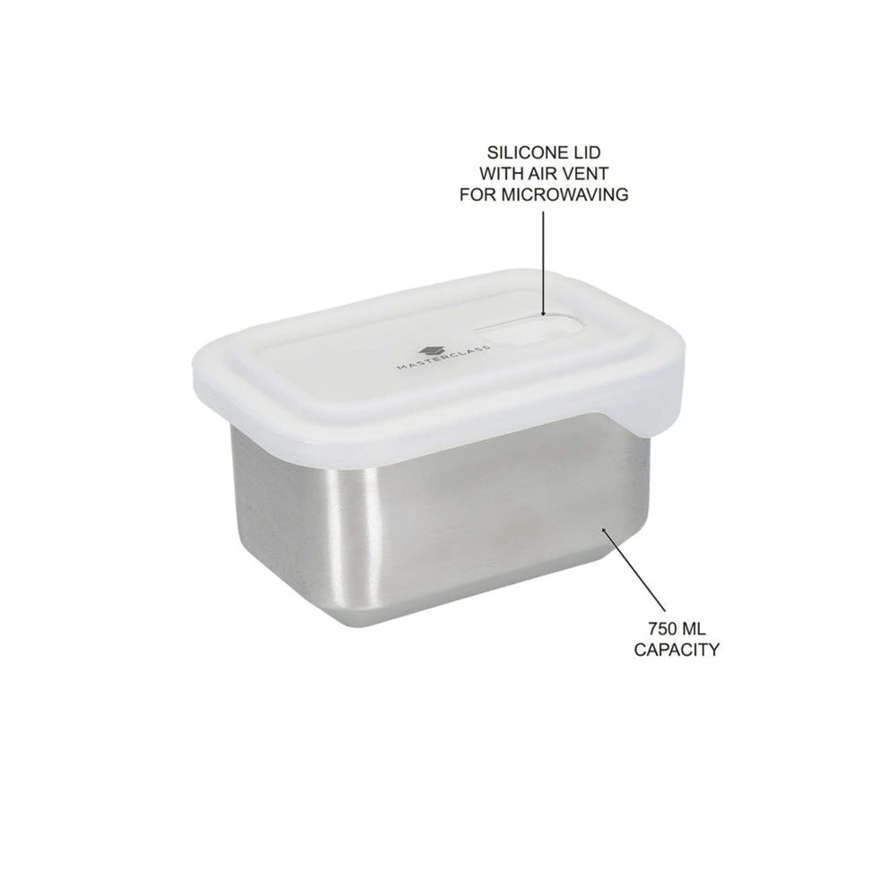 MasterClass All-in-One Stainless Steel Storage Containers with lids, 2 Pc Value Set