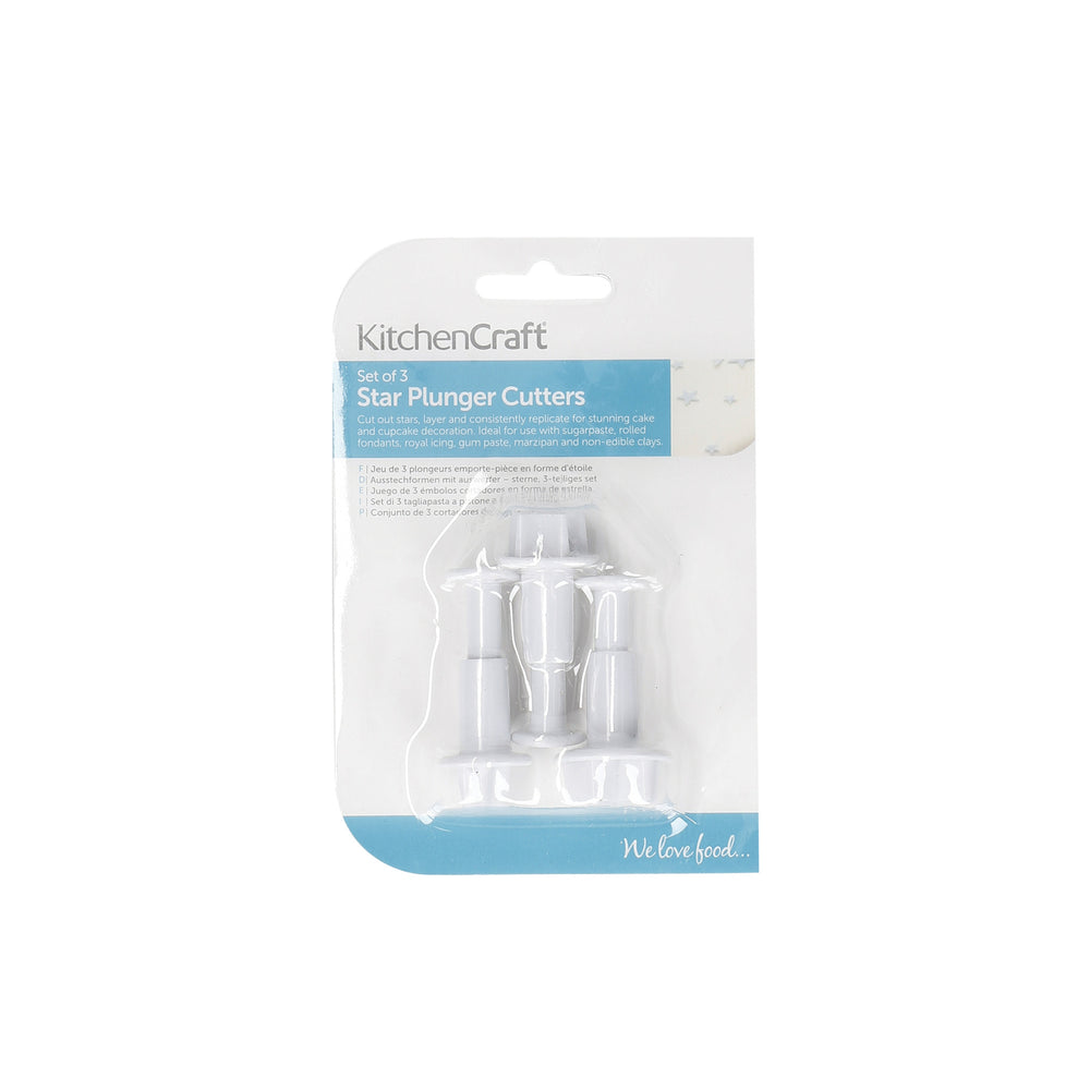KitchenCraft Set of 3 Star Fondant Plunger Cutters