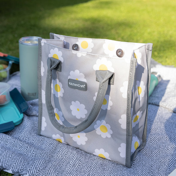 KitchenCraft 4 Litre Retro Flower Dot Lunch / Snack Cool Bag image 6