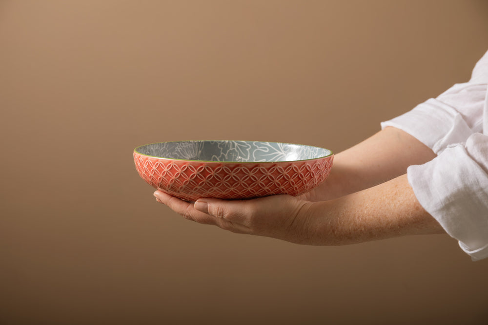 Mikasa Leaf & Geometric Stoneware Bowl, 21 cm
