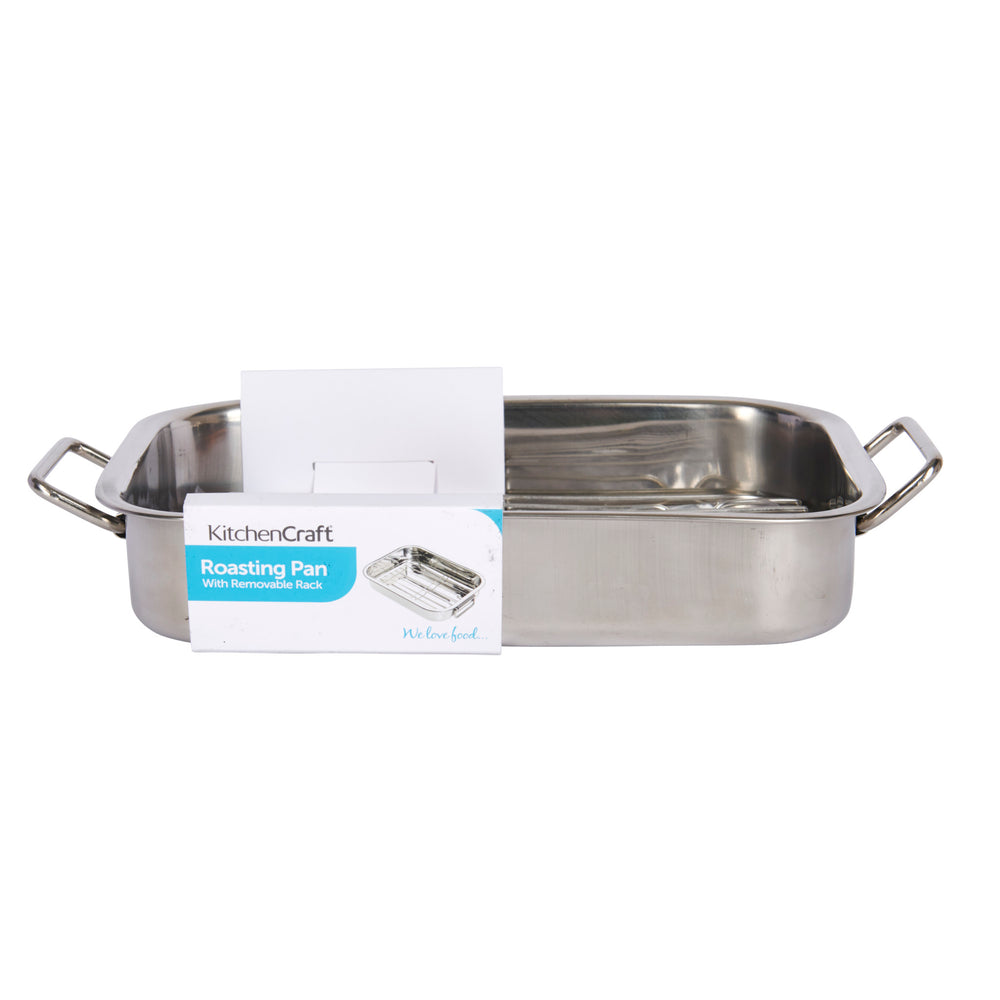 KitchenCraft Stainless Steel Roasting Pan, 27.5cm x 20cm