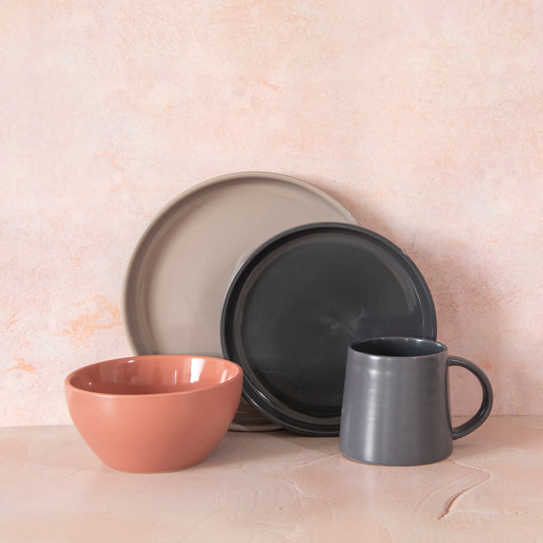16pc Multi-Coloured Ceramic Dining Set with 4x Dinner Plates, 4x Side Plates, 4x Cereal Bowls and 4x 440ml Mugs - Serenity image 2