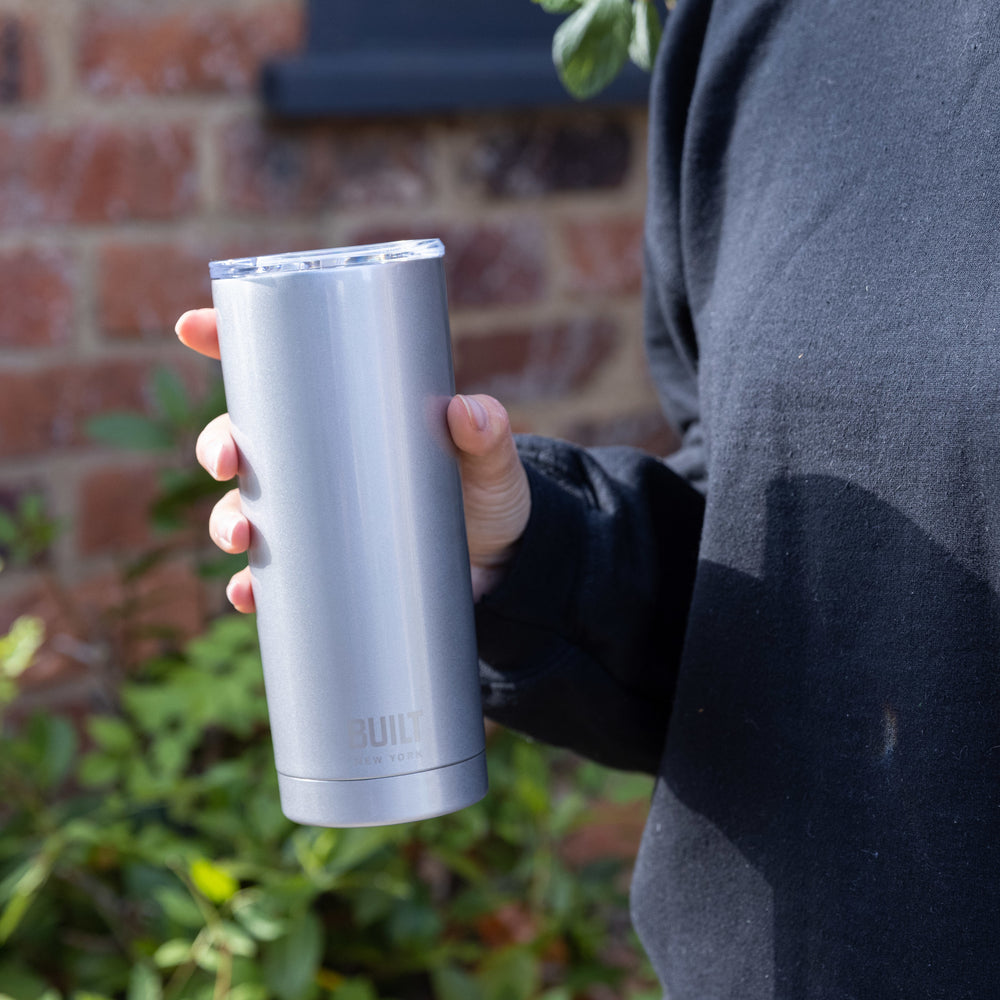 Built 590ml Double Walled Stainless Steel Travel Mug Silver