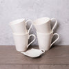 5pc White Porcelain Tea Set including 4x Conical Mugs and Tea Bag Tidy - White Basics image 2