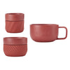 La Cafetière 3pc, Family Mug Set, 380ml, 200ml and 100ml, Red