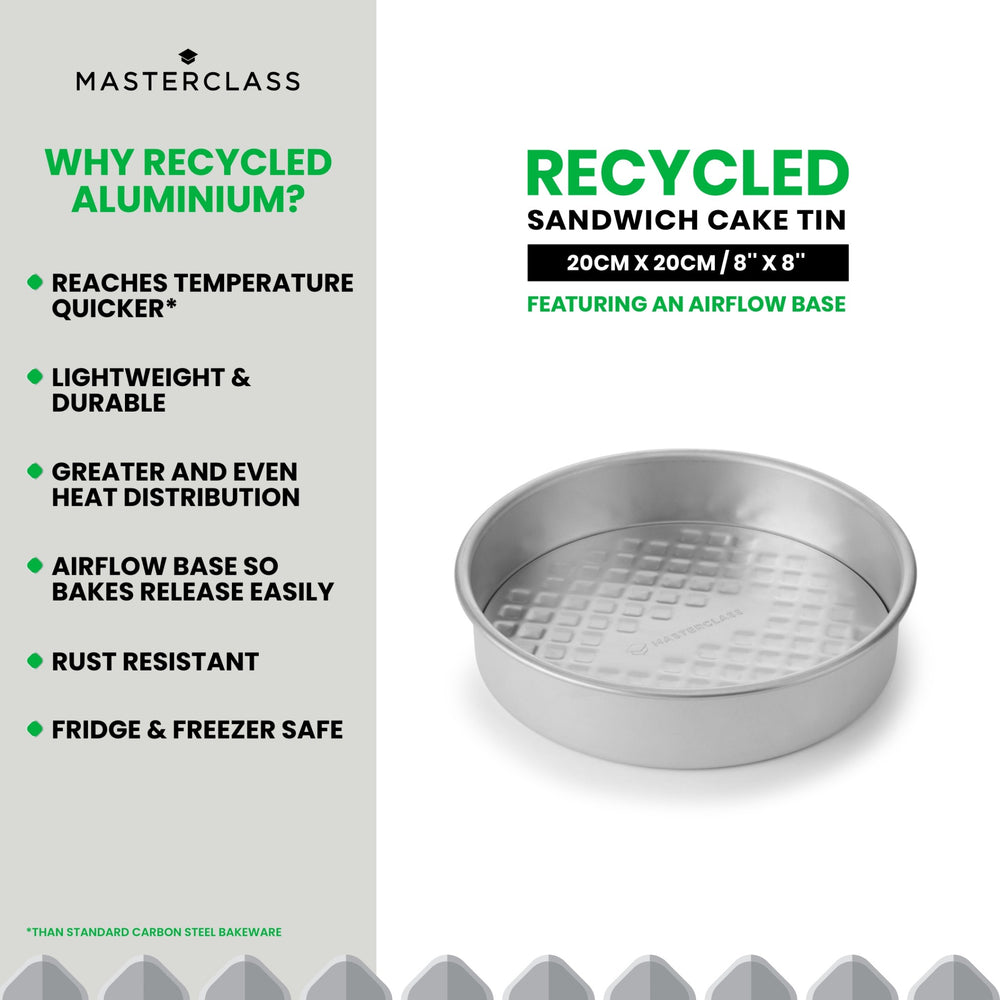 MasterClass Recycled Aluminium Loose Base Sandwich Pan, 20cm