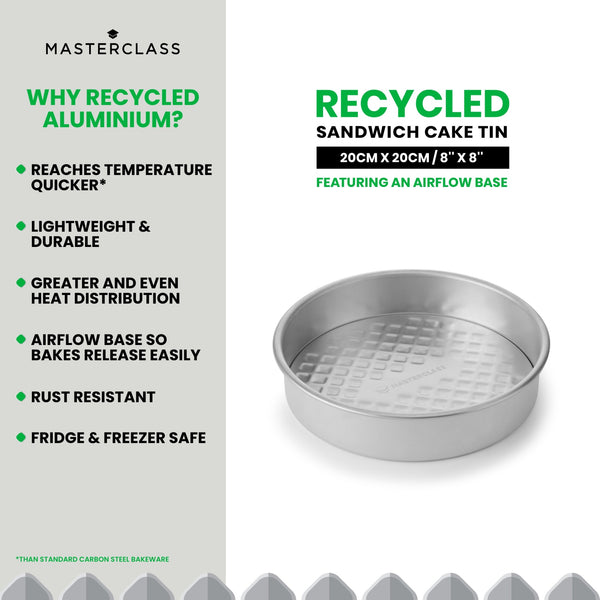 MasterClass Recycled Aluminium Loose Base Sandwich Pan, 20cm image 9