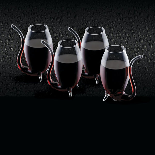 BarCraft Set of 4 Glass Port Sippers image 2