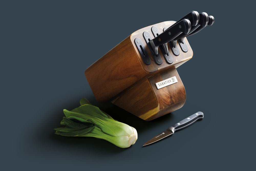 Sabatier Classic Edgekeeper Acacia 5 Piece Knife Block