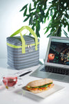 KitchenCraft Lunch Grey Stripy 5 Litre Cool Bag with Lime Handles image 4