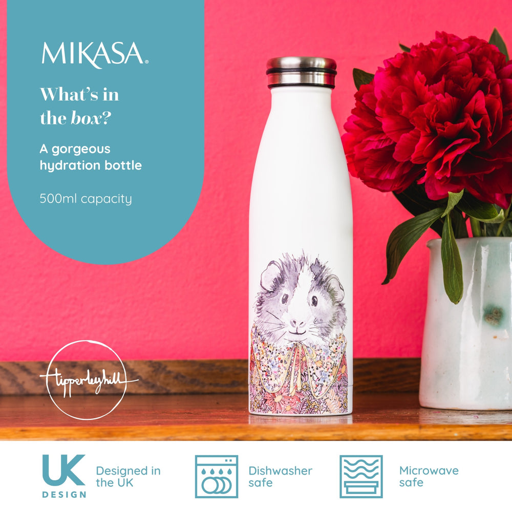 Mikasa Tipperleyhill Guinea Pig Double-Walled Stainless Steel Water Bottle, 500ml
