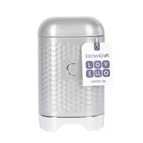 Lovello Retro Coffee Canister with Geometric Textured Finish - Shadow Grey image 4