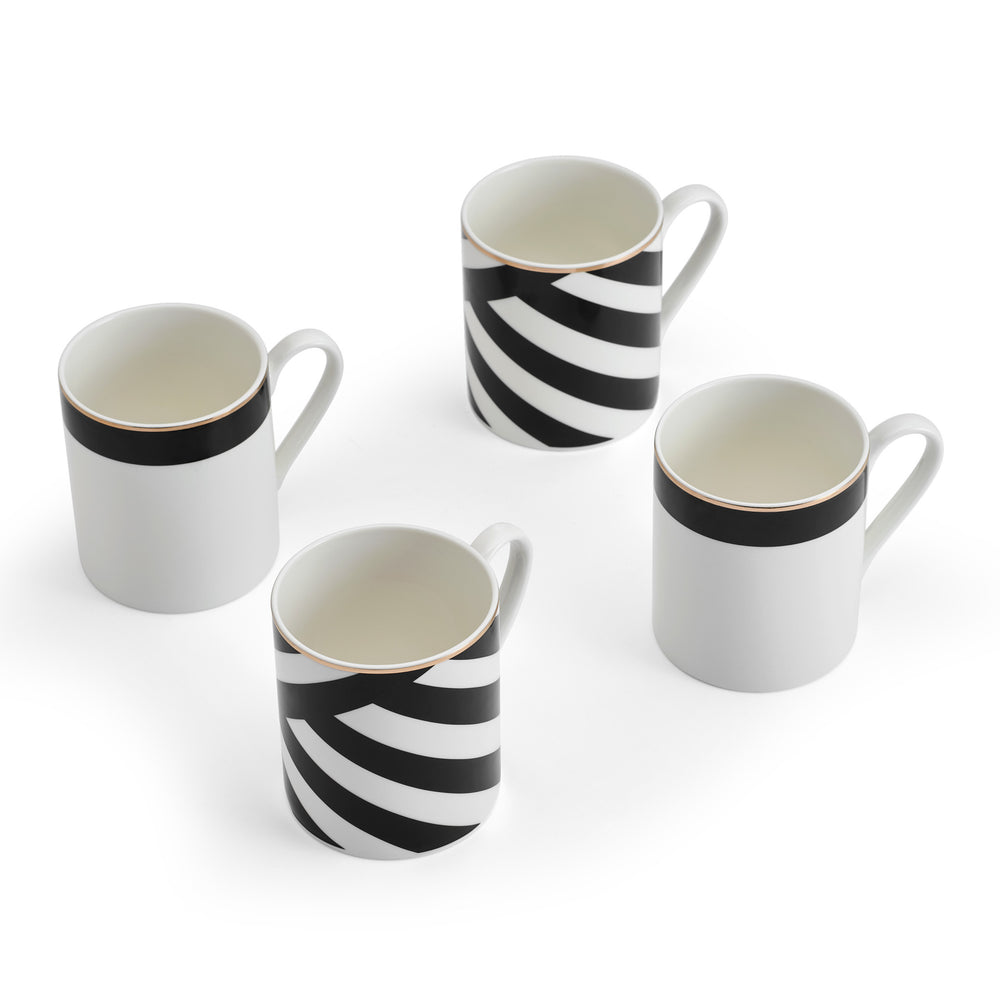 Mikasa Luxe Deco China Mugs, Set of 4, 380ml