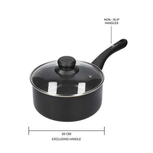 3pc Can-to-Pan Non-Stick Alumninium Saucepan Set,with 16cm, 18cm and 20cm Saucepans with Lids image 4