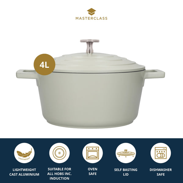 MasterClass Mint Green Cast Aluminium Casserole Dish, 4L image 8