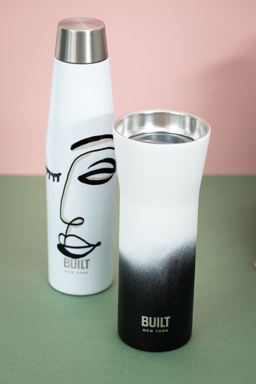 BUILT Apex 540ml Insulated Water Bottle, BPA-Free 18/8 Stainless Steel - 'Belle Vie'