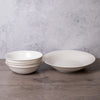 5pc White Porcelain Pasta Bowl Set including 4x 20cm Rim Pasta Bowls and Serving Bowl, 31cm - White Basics image 2