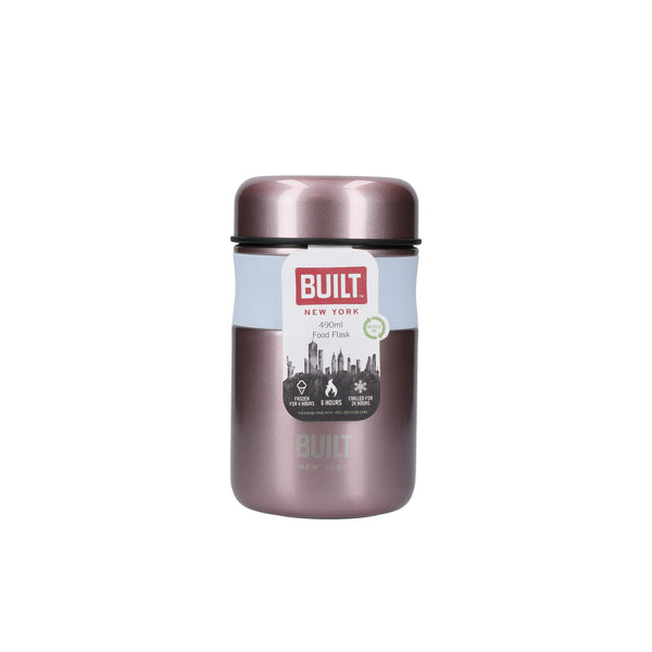 BUILT Tiempo Insulated Food Flask, 490ml, Rose Pink image 4