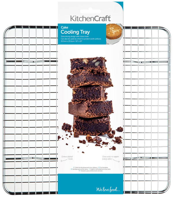 KitchenCraft Chrome Plated Square Cake Cooling Tray, 25cm image 2