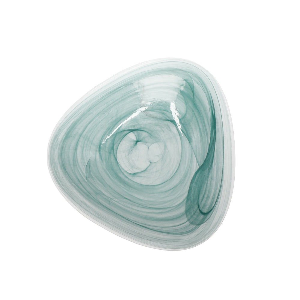 Artesà Glass Serving Bowl - Green Swirl, 18 cm
