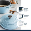 MasterClass Sky Blue Cast Aluminium Casserole Dish, 2.5L