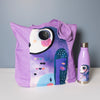2pc Owl Hydration Travel Set with 500ml Double Walled Insulated Bottle and Cotton Tote Bag