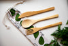 Natural Elements Reusable Bamboo Cutlery Set in Fabric Pouch image 2