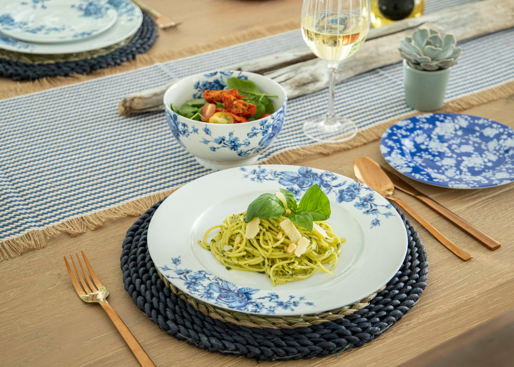 Mikasa Hampton Porcelain Blue & White Flowers 19cm Side Plate