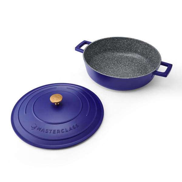 MasterClass Electric Blue Cast Aluminium Shallow Casserole Dish, 28cm, 4L image 5