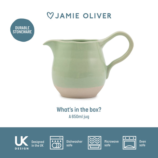 Jamie Oliver Big Love Joy Jug, Stoneware, Green, 650ml image 6