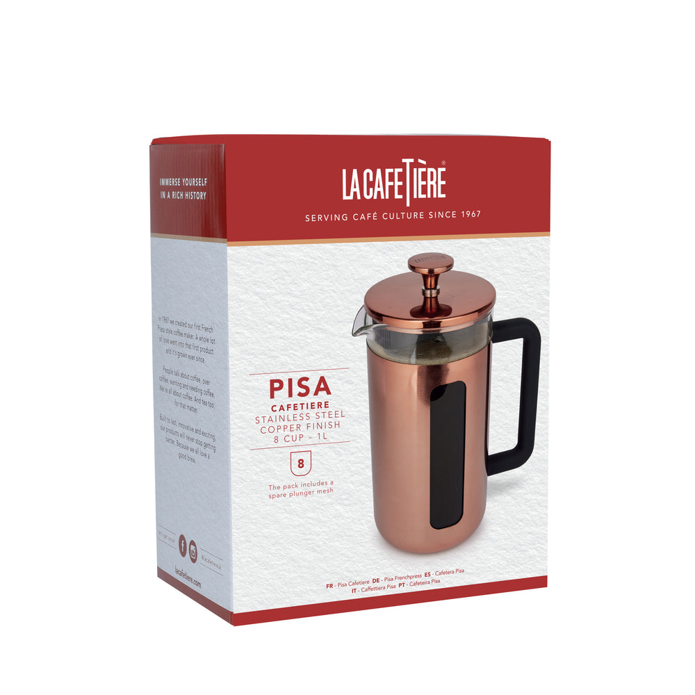 La Cafetière Pisa Copper Cafetière - 8 Cup