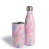 S'well 2pc Travel Cup and Bottle Set with Stainless Steel Water Bottle, 500ml and Drinks Tumbler, 530ml, Geode Rose image 1