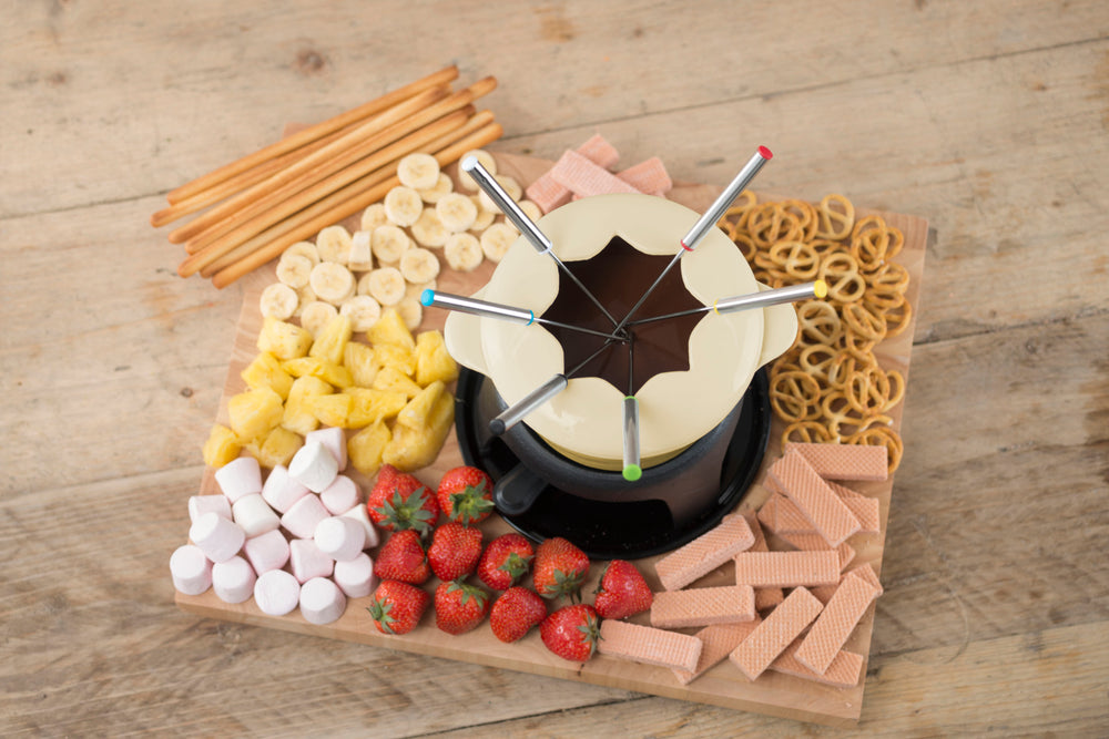 MasterClass Cast Iron Enamelled Cream Fondue Set