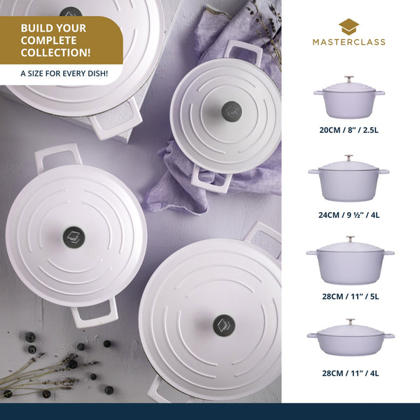 MasterClass Lavender Cast Aluminium Casserole Dish with Lid, 2.5L image 14