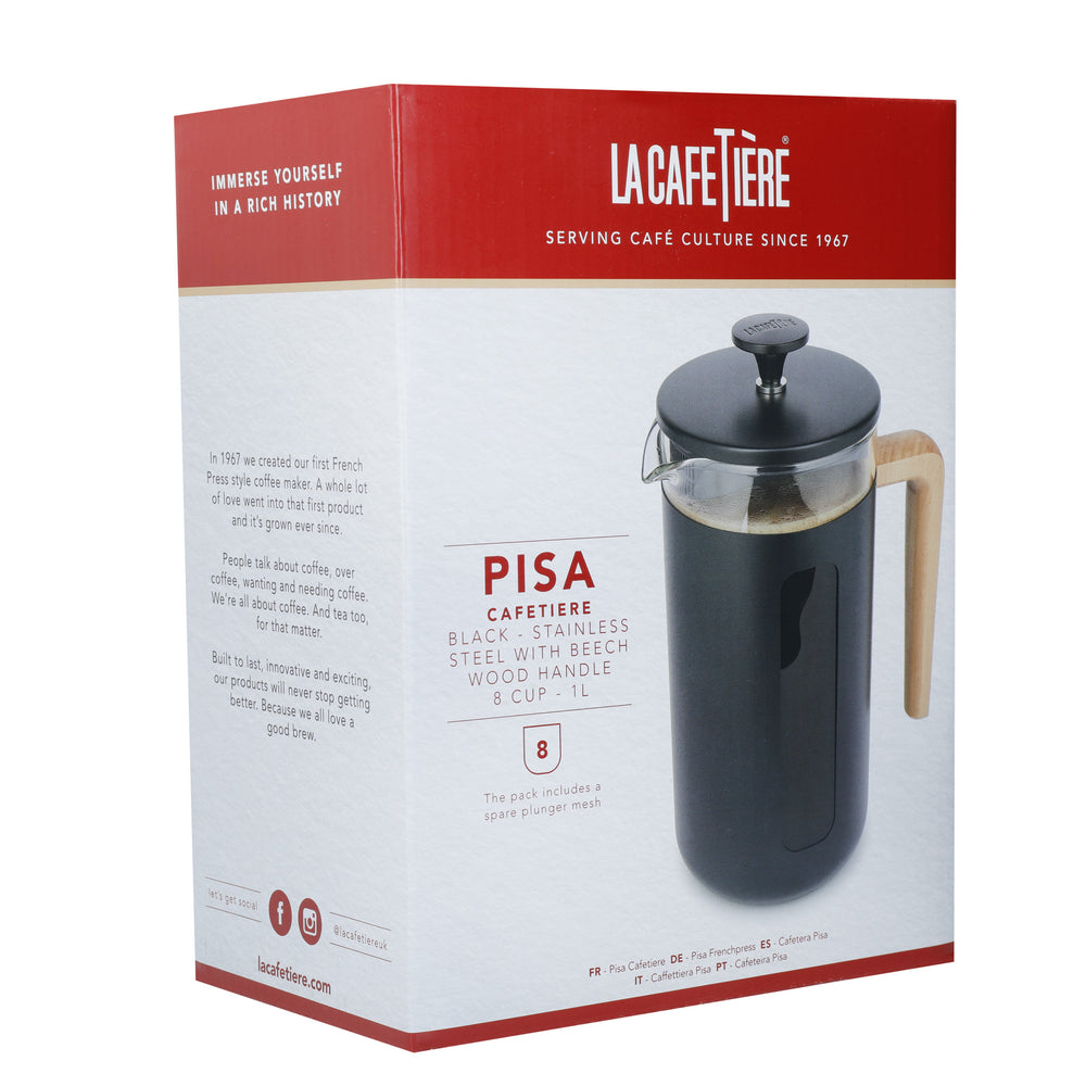 La Cafetière Pisa Black Cafetière - 8 Cup