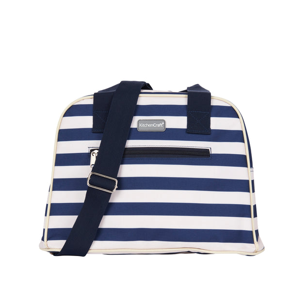 KitchenCraft Lulworth 11.5 Litre Blue Stripe Holdall Style Cool Bag image 3