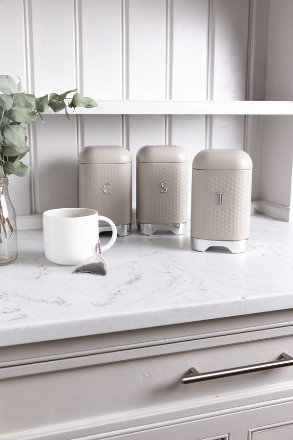 KitchenCraft Lovello Textured Latte Cream Tea / Coffee / Sugar Canisters image 2