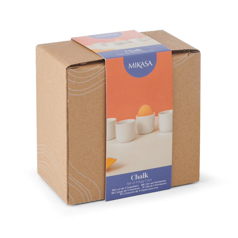 Mikasa Chalk Porcelain Egg Cups, Set of 4, White, 5cm